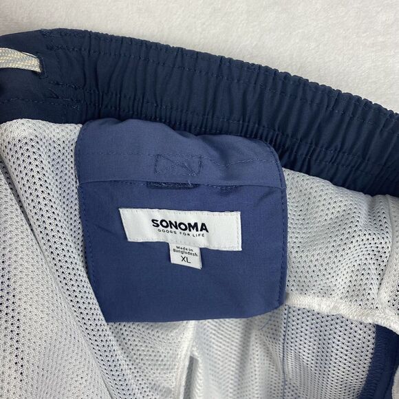 Sonoma Swim Trunks Mens Extra Large XL Blue Pockets Drawstring Lightweight Short - Picture 7 of 9